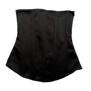 LEAU Sphynx Satin Corset Top in Black
